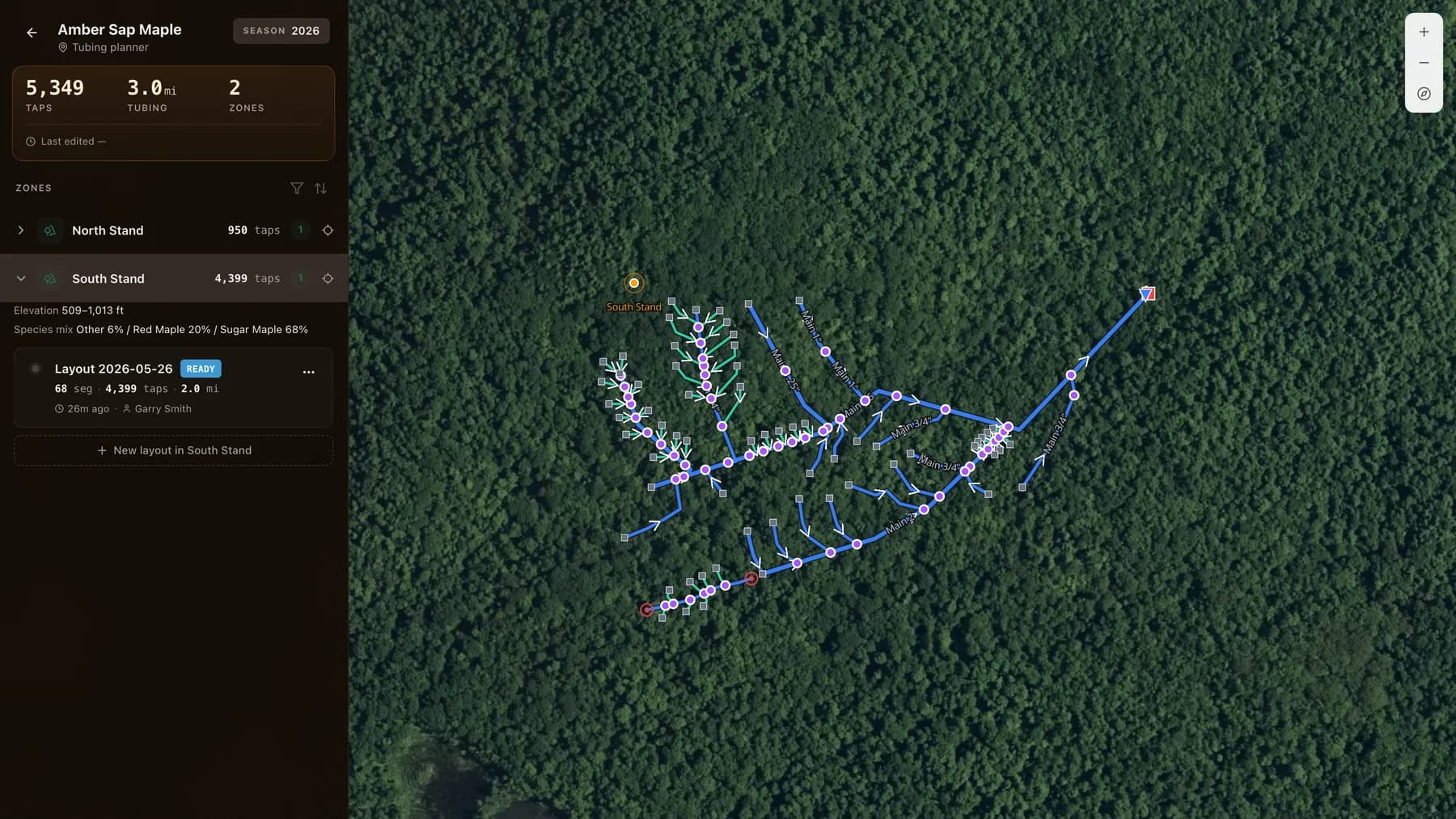 Divide the bush into zones